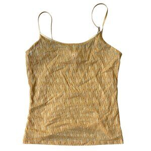 Victoria's Secret VTG Gold Velour Monogram Tank Top Small Boudoir Chic MCBling